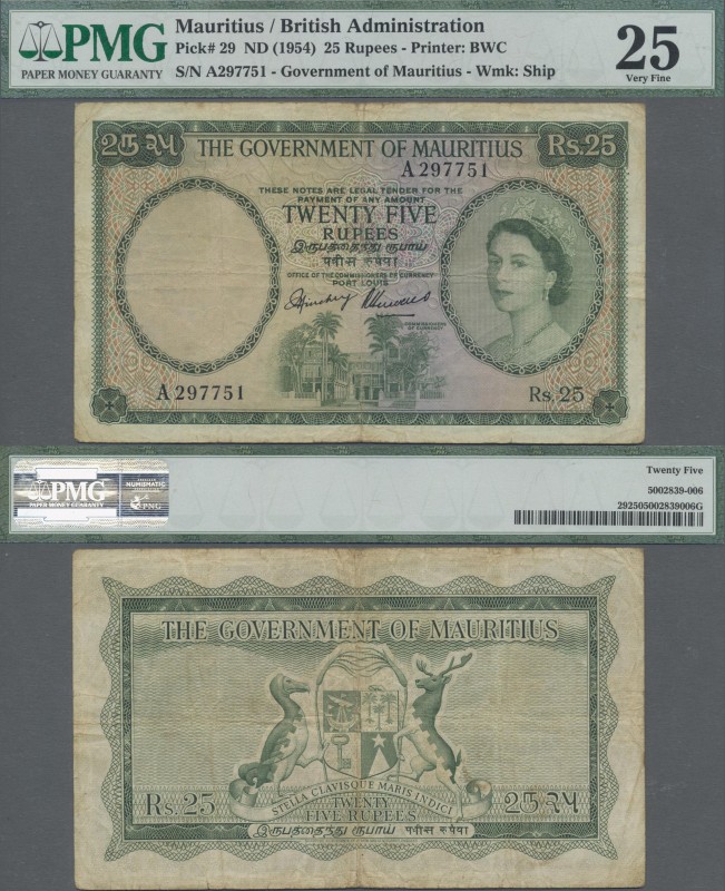 Mauritius: The Government of Mauritius 25 Rupees ND(1954), P.29, always one of t...