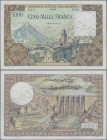Morocco: Banque d'État du Maroc 5000 Francs 1953/1958 SPECIMEN, P.49s, serial number O.00 000 and diagonal perforation ”Specimen” and number ”10” at l...
