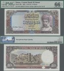 Oman: Central Bank of Oman 10 Rials 1993, P.28b in perfect condition and PMG graded 66 Gem Uncirculated EPQ.
 [plus 19 % VAT]