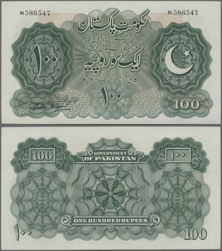 Pakistan: Government of Pakistan 100 Rupees ND(1948), P.7, highly rare and poula...