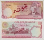 Pakistan: State Bank of Pakistan 100 Rupees ND(1986-2006) SPECIMEN, signature: A. G. N. Kazi, P.41s with red overprint ”Specimen”, black serial number...