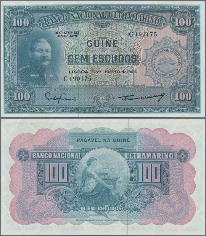 Portuguese Guinea: Banco Nacional Ultramarino 100 Escudos 1964, P.41, excellent ...