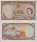 Rhodesia & Nyasaland: Bank of Rhodesia and Nyasaland 10 Shillings 1961, P.20b, very nice condition with a few folds, some minor spots and tiny pinhole...