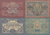 Russia: Pair with 5000 and 10.000 Rubles 1919, P.105a, 106a, both in VF condition. (2 pcs.)
 [taxed under margin system]