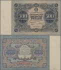 Russia: State Currency Note 500 Rubles 1922, P.135, very nice condition with vertical fold and minor creases at left border, tiny taped tear at right ...