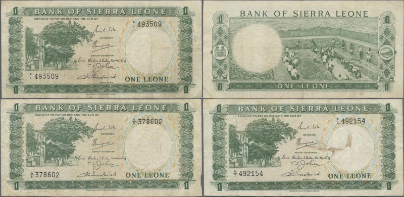 Sierra Leone: Bank of Sierra Leone set with 10 banknotes 1 Leone ND(1964-70), pr...