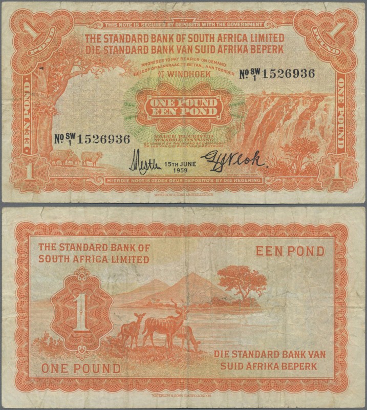 Southwest Africa: Standard Bank of South Africa Limited 1 Pound 15th June 1959, ...