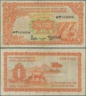 Southwest Africa: Standard Bank of South Africa Limited 1 Pound 15th June 1959, P.11, small border tears and tiny hole at center but still strong pape...