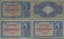 Switzerland: Nice lot with 11 banknotes 20 Franken with date 1935, 1937, 1938, 1939, 1940, 1942, 1944, 1946, 1947 and 1949, P.39e,f,h,i,k,l,m,n,o,p,q ...