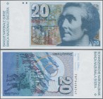 Switzerland: 20 Franken 1978, snowflakes underprint on front over numeral ”2” does not extend toward left margin, P.54 in UNC condition.
 [taxed unde...
