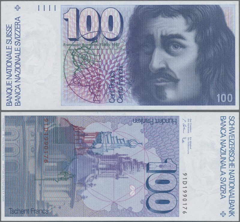 Switzerland: 100 Franken 1991, P.57k in UNC condition.
 [taxed under margin sys...