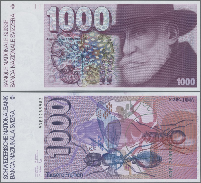 Switzerland: 1000 Franken 1993, P.59f in perfect UNC condition.
 [taxed under m...