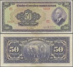 Turkey: 50 Lirasi L. 1930 (1942-1947) ”İnönü” - 3rd Issue, P.142a, two times vertically folded and a few spots on front and back. Condition: VF
 [plu...
