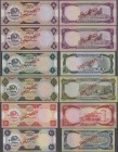 United Arab Emirates: United Arab Emirates Currency Board: Set of 6 Specimen banknotes, containig 1 Dirham (P.1s), 5 Dirhams (P.2s, two pc.), 10 Dirha...