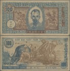 Vietnam: Central Treasury of the Democratic Republic of Vietnam 100 Dong ND(1947) with watermark, P.12b, small margin split and tiny part missing at l...