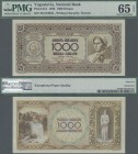 Yugoslavia: National Bank of Yugoslavia 1000 Dinara 1946, P.67a, perfect condition and PMG graded 65 Gem Uncirculated EPQ.
 [plus 19 % VAT]
