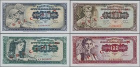 Yugoslavia: Complete Specimen set of the 1963 series with 100, 500, 1000 and 5000 Dinara SPECIMEN, P.73s-76s, all in perfect UNC condition. (4 pcs.)
...