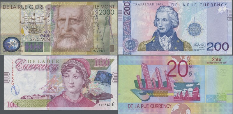 Testbanknoten: Huge lot with 32 Testnotes comprising DE LA RUE CURRENCY ”100” Ja...