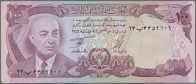 Afghanistan: Da Afghanistan Bank original bundle with 100 banknotes 100 Afghani SH1352 (1973), P.50a in aUNC/UNC condition. (100 pcs.)
 [plus 19 % VA...