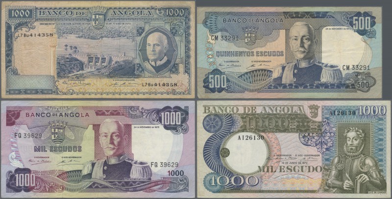 Angola: Giant lot with more than 1700 banknotes in larger quantities, sorted by ...