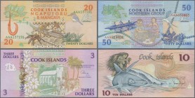 Cook Islands: Very nice lot with 205 banknotes comprising 109x 3 Dollars P.3 (UNC), 10x 10 Dollars P.4 (UNC), 57x 3 Dollars P.7 (UNC), 8x 10 Dollars P...
