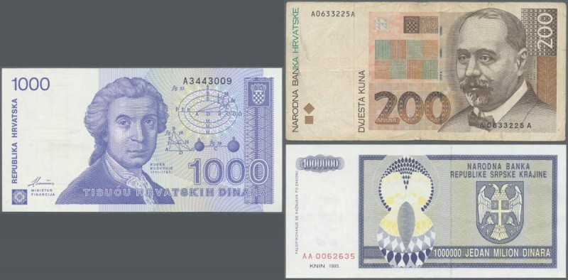 Croatia: 1941/1995 (ca.), lot with 663 Banknotes, some in quantity, in good to m...