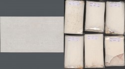 India: two boxes filled with india Watermark Paper for India 5 and 10 Rupees P. 18 and P. 19, unprinted but with watermarks, recovered from the sea af...