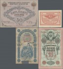 Russia: Album with 56 banknotes of the North- and Northwestern part of Russia, comprising for example for the Chaikovskiy Government with perforation ...