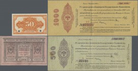 Russia: Album with 58 banknotes containing for example for the PROVISIONAL SIBERIAN ADMINISTRATION 10 and 300 Rubles 1918 P.S818, S826 (VF, XF), 3 Rub...