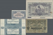 Russia: Album with 62 banknotes NORTH CAUCASUS comprising for example for the High Command of the Armed Forces in South Russia 50 Rubles 1919 unfinish...