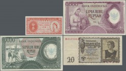 Alle Welt: Lot with 65 banknotes from all over the world, comprising for example Hong Kong 1 and 10 Cents ND(1945) and ND(1961-65) P.321, 327 (UNC), S...