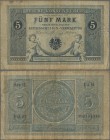 Deutschland - Deutsches Reich bis 1945: Reichskassenschein 5 Mark 1874, Ro.1, stärker gebraucht mit kleinem Einriss am oberen Rand und winzigen Einker...