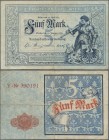 Deutschland - Deutsches Reich bis 1945: Reichskassenschein 5 Mark 1882, Ro.6, stärker gebraucht mit einigen Knicken und Flecken, noch immer festes Pap...