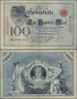 Deutschland - Deutsches Reich bis 1945: 100 Mark 1883, Ro.9, sehr saubere Gebrauchserhaltung mit festem farbfrischen Papier, einige Knicke und kleiner...