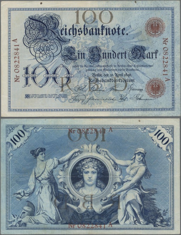 Deutschland - Deutsches Reich bis 1945: 100 Mark vom 10. April 1896, Ro.15, sehr...