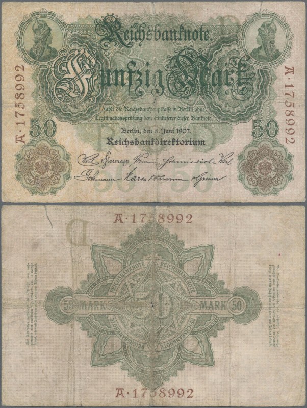 Deutschland - Deutsches Reich bis 1945: 50 Mark 1907, Ro.29 in der üblichen star...