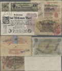 Deutschland - Deutsches Reich bis 1945: Lot mit 5 zeitgenössischen Fälschungen zu 1 und 2 Mark Darlehenskasse 1914 Ro.51, 52, 2 Millionen Mark 1923 Ro...