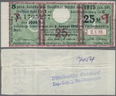 Deutschland - Deutsches Reich bis 1945: Zinskupon der Anleihe 1915, Serie ”q” zu 25 Mark, Ro.58e (P.NL), rückseitiger Stempel ”Mitteldeutsche Creditba...