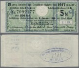 Deutschland - Deutsches Reich bis 1945: Zinskupon der Anleihe 1917, Serie ”q” zu 5 Mark, Ro.60b (P.NL), rückseitiger Stempel ”Wertheim Bankgeschäft Gm...