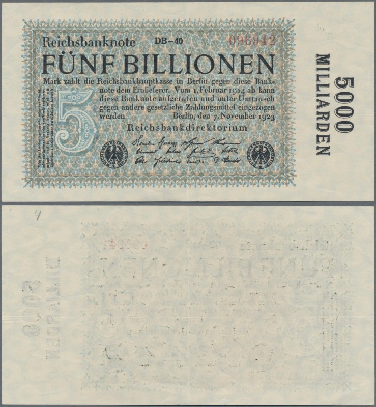 Deutschland - Deutsches Reich bis 1945: 5 Billionen Mark vom 7. November 1923, K...