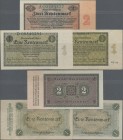 Deutschland - Deutsches Reich bis 1945: Kleines Lot mit 3 Banknoten der Rentenbank, dabei 1 Rentenmark 1923 Ro.154a (UNC), 1 Rentenmark 1923 Ro.154b (...