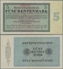 Deutschland - Deutsches Reich bis 1945: 5 Rentenmark 1923, KN 6-stellig, Serie D, Ro.156a in kassenfrischer Erhaltung: UNC ÷ 5 Rentenmark 1923, P.163 ...