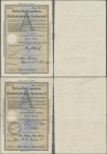 Deutschland - Deutsches Reich bis 1945: 2x Bedarfsdeckungsscheine zu je 25 Reichsmark 1933 ohne Kupons in gebrauchter Erhaltung. (2 Stück).
 [taxed u...