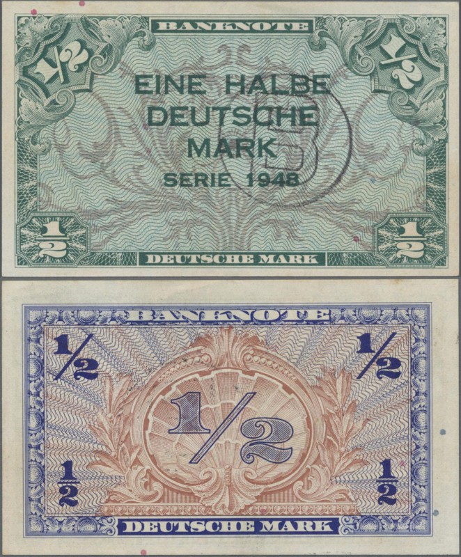 Deutschland - Bank Deutscher Länder + Bundesrepublik Deutschland: ½ DM 1948 mit ...