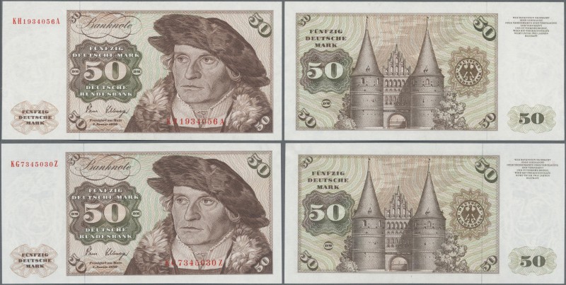 Deutschland - Bank Deutscher Länder + Bundesrepublik Deutschland: 2x 50 DM 1980 ...