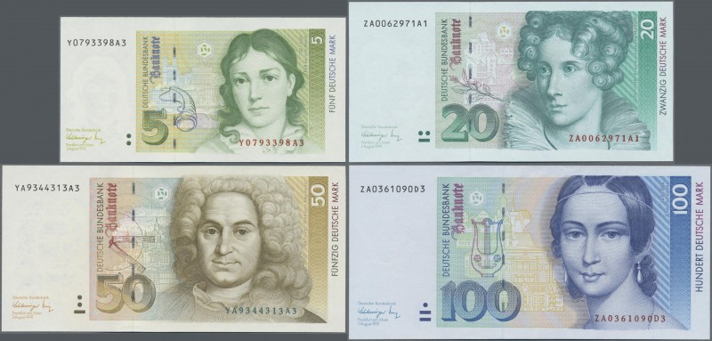 Deutschland - Bank Deutscher Länder + Bundesrepublik Deutschland: Set mit 5 Ersa...