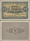 Deutschland - Nebengebiete Deutsches Reich: Guernsey, Deutsche Besatzungsausgabe: 1 Shilling / 3 Pence 16.10.1941, Ro.642. Vergilbtes Papier, leicht g...