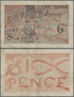 Deutschland - Nebengebiete Deutsches Reich: Jersey, Deutsche Besatzungsausgabe: 6 Pence ND (1942), Ro.656e, immernoch helle Farben. Falten, Flecken, E...