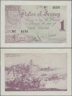 Deutschland - Nebengebiete Deutsches Reich: Jersey, Deutsche Besatzungsausgabe: 1 Pound ND (1942), Ro.661c, 4stellige KN. Bestossene Ecke links unten,...