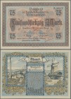 Deutschland - Nebengebiete Deutsches Reich: Memel, Notgeld der Handelskammer des Memelgebiets 75 Mark 1922, Ro.853, minimal bestoßene Ecken, sonst ein...